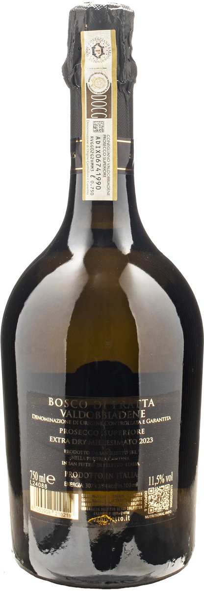 Sanfeletto Valdobbiadene Prosecco Superiore Bosco di Fratta Extra Dry Millesimato 2023