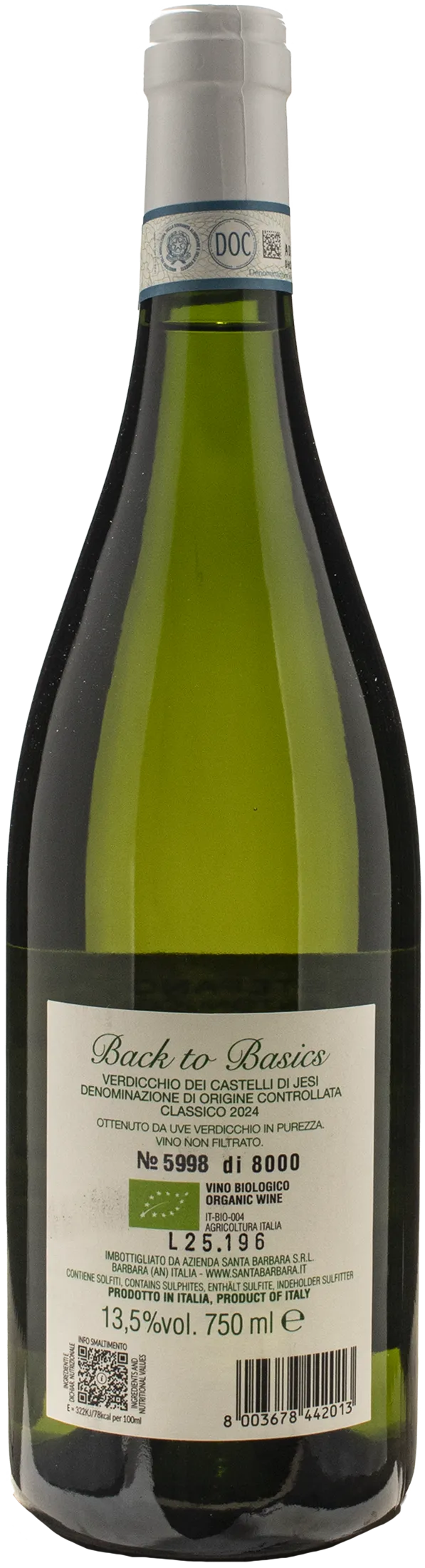 Santa Barbara Verdicchio Castelli di Jesi Back to Basics 2024