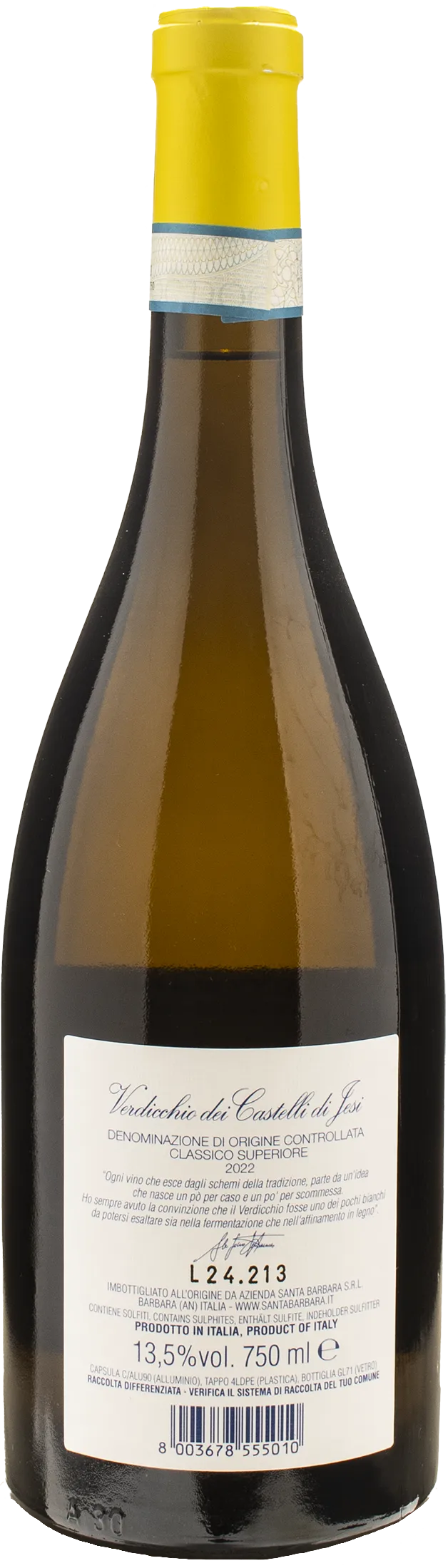 Santa Barbara Verdicchio dei Castelli di Jesi Classico Superiore Stefano Antonucci 2022