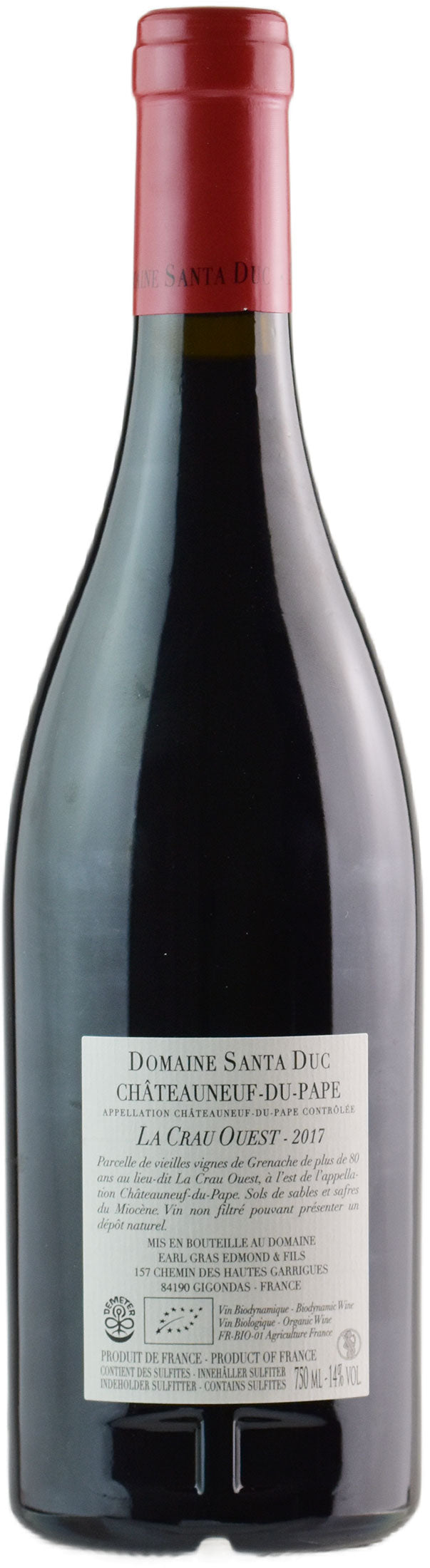 Santa Duc Chateauneuf du Pape Rouge La Crau Ouest 2017