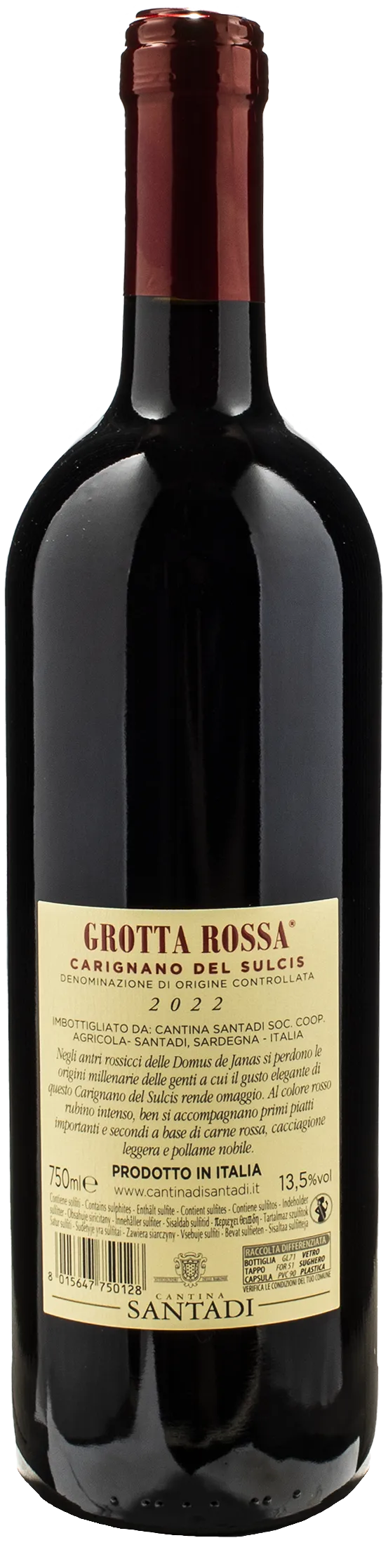 Santadi Carignano del Sulcis Grotta Rossa 2022
