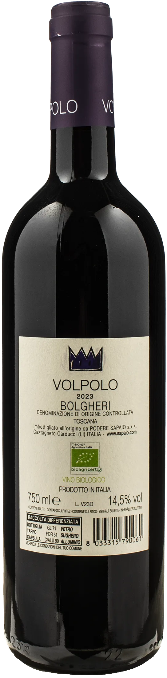 Sapaio Bolgheri Volpolo 2023