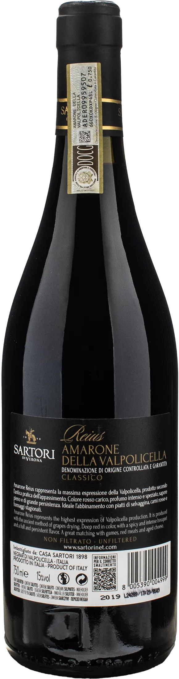 Sartori Amarone della Valpolicella Classico Reius 2019