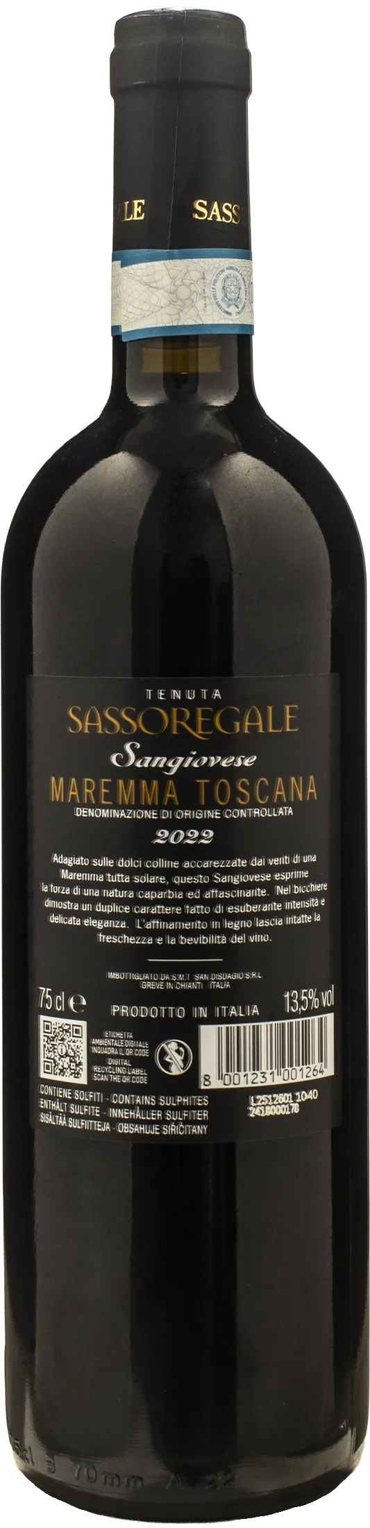 Sassoregale Maremma Toscana Sangiovese 2022