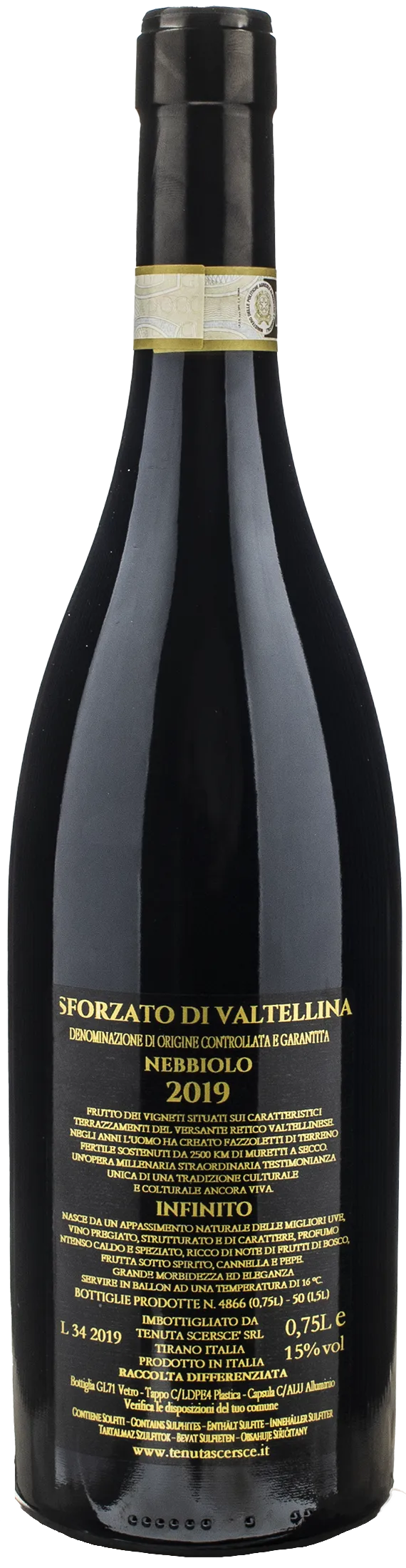 Scersce Infinito Sforzato di Valtellina 2019