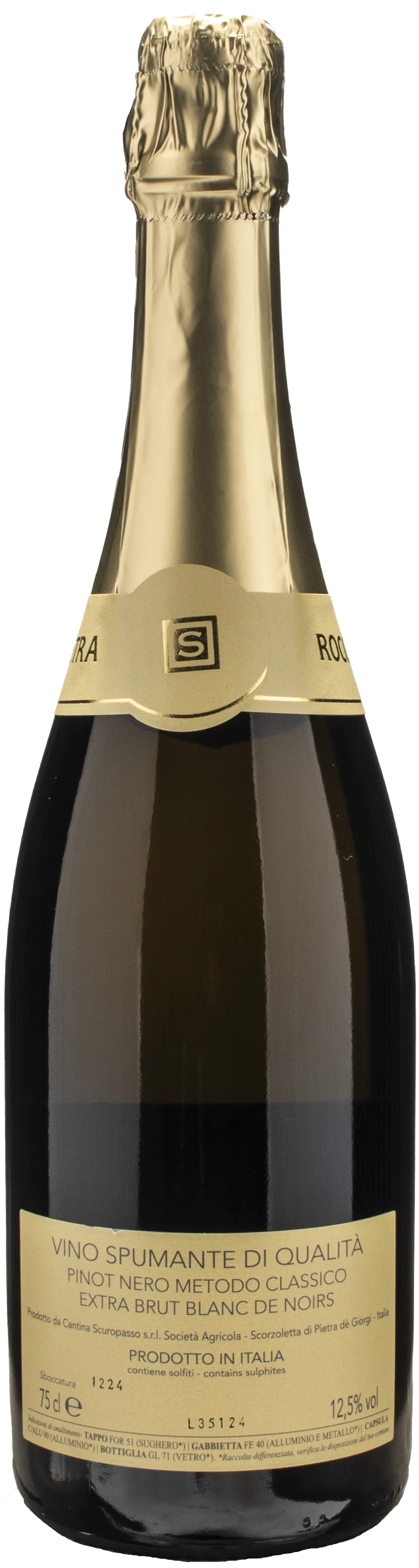 Scuropasso Roccapietra Blanc de Noirs Pinot Nero Metodo Classico Extra Brut