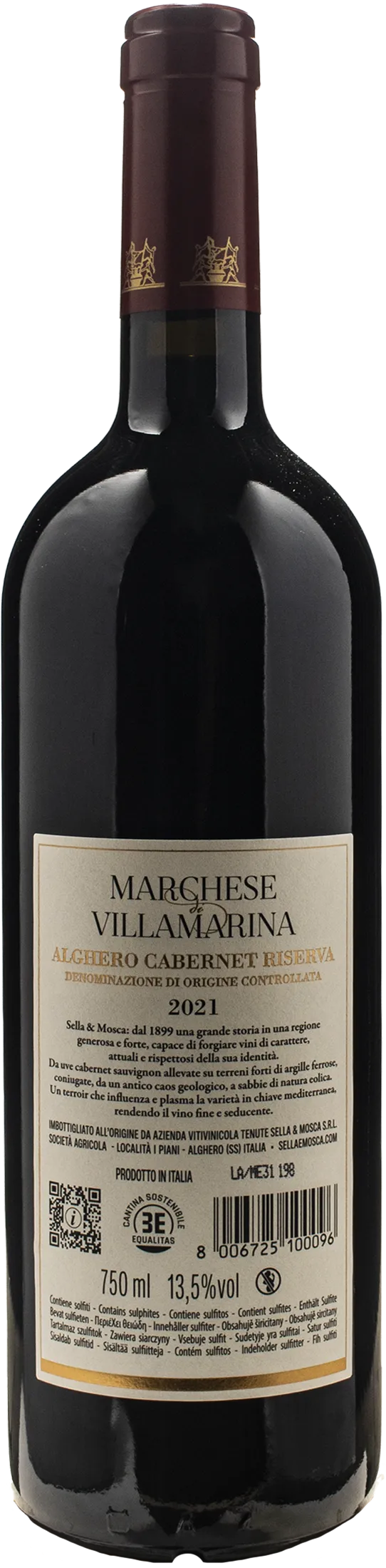 Sella & Mosca Alghero Cabernet Marchese di Villamarina Riserva 2021