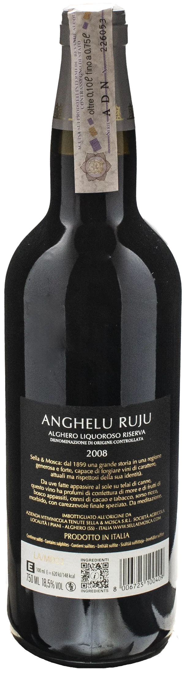 Sella & Mosca Alghero Liquoroso Riserva Anghelu Ruju 2008