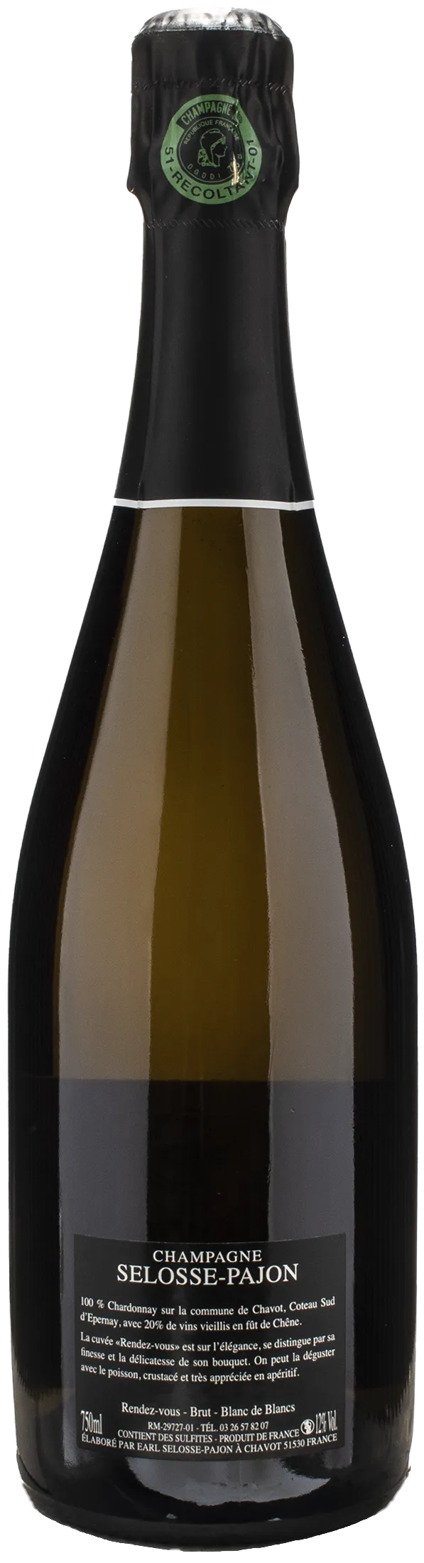 Selosse Pajon Champagne Blanc de Blancs Brut Rendez Vous