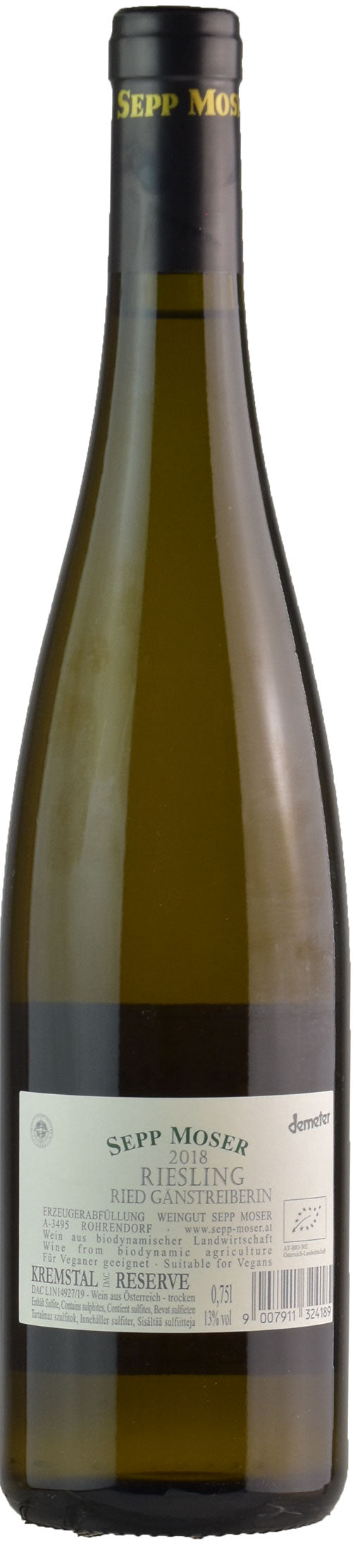 Sepp Moser Riesling Ried Ganstreiberin Kremstal Reserve 2018
