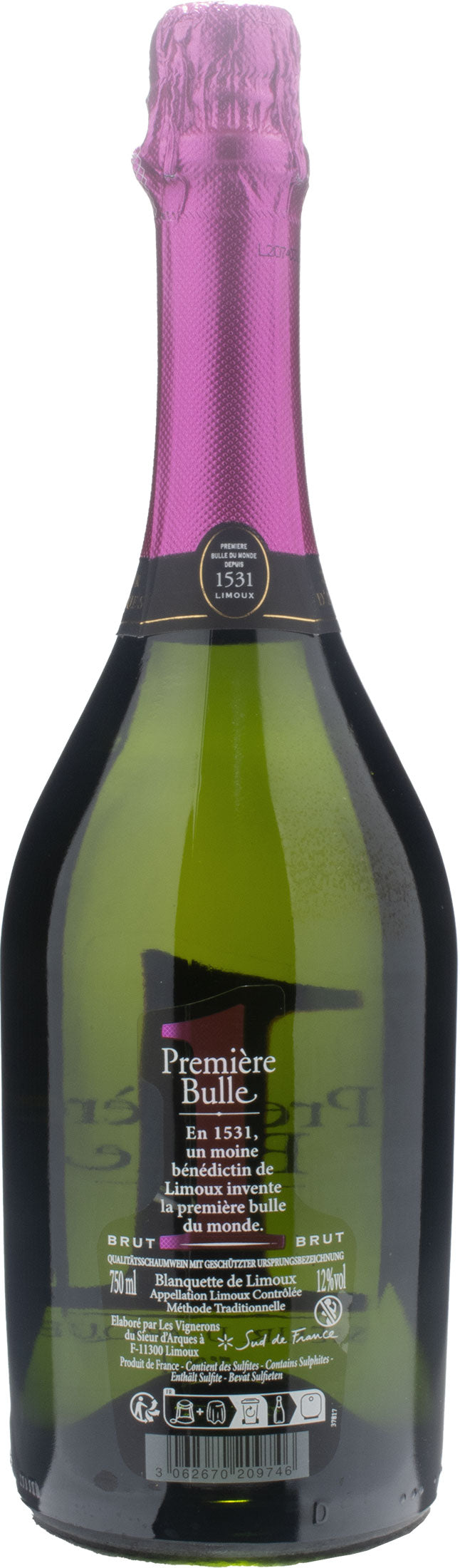 Sieur d'Arques Blanquette de Limoux Première Bulle Mèthode Traditionelle Brut