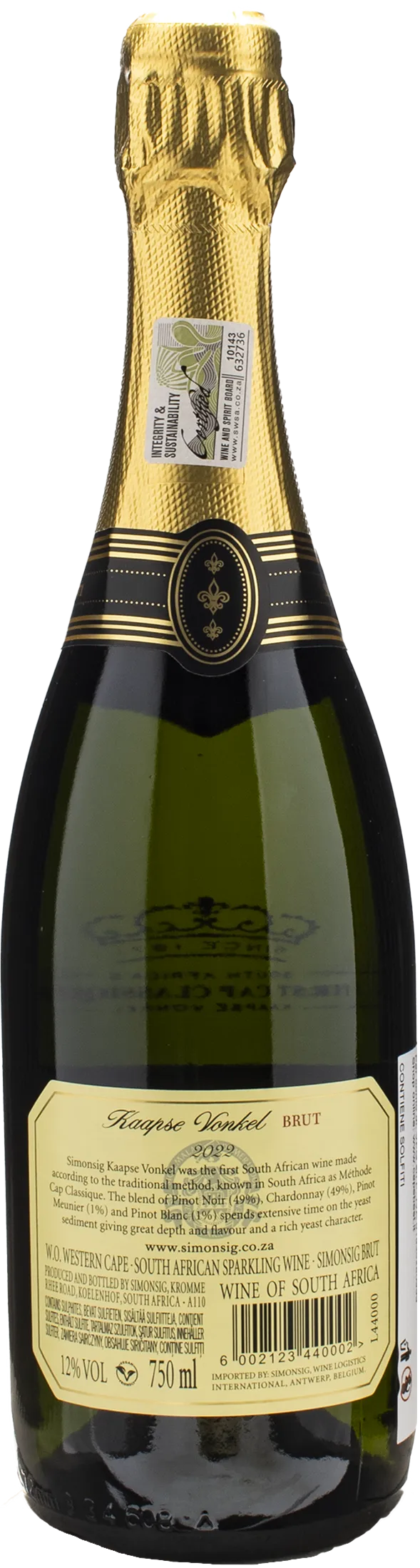 Simonsig Kaapse Vonkel Cap Classique Brut 2022 xtraWine