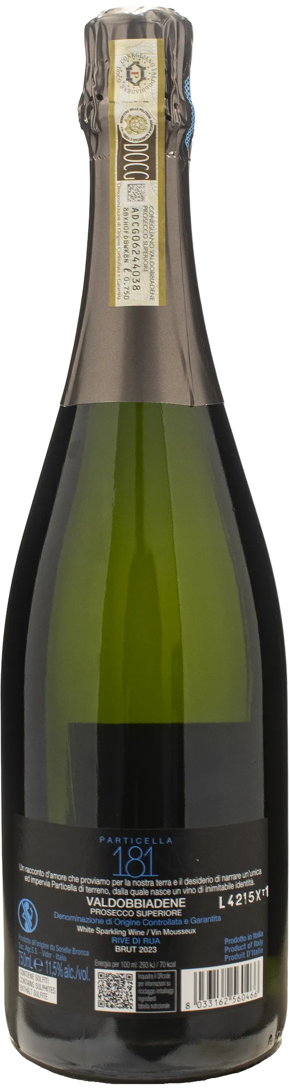 Sorelle Bronca Valdobbiadene Prosecco Superiore Particella 181 Brut 2023