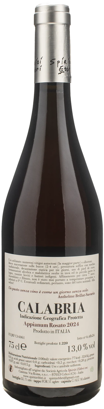 Spiriti Ebbri Calabria Appianum Rosato 2024