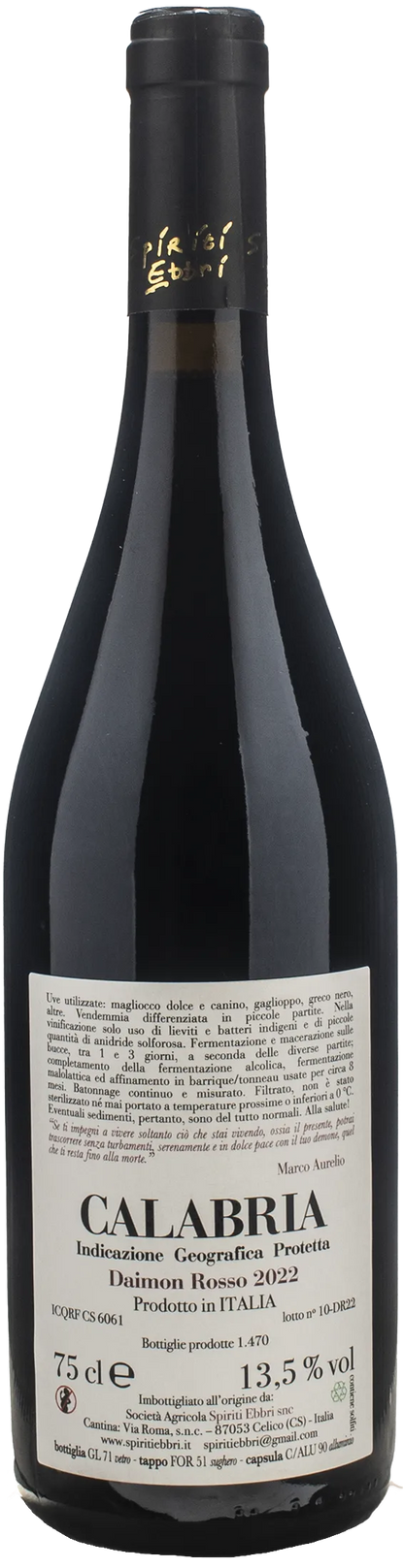 Spiriti Ebbri Daimon Rosso 2022