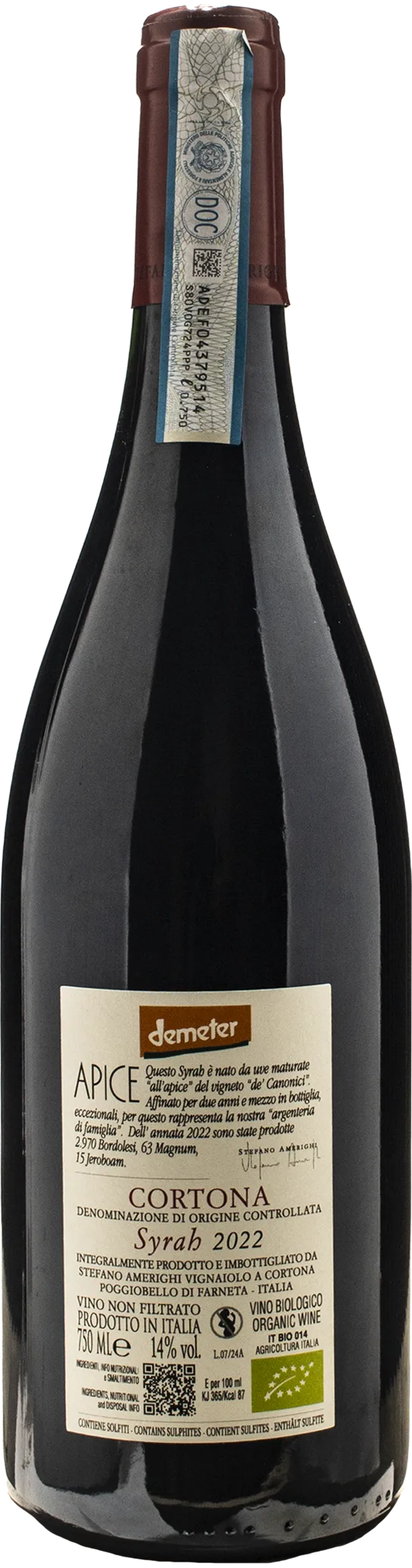 Stefano Amerighi Cortona Syrah Apice 2022