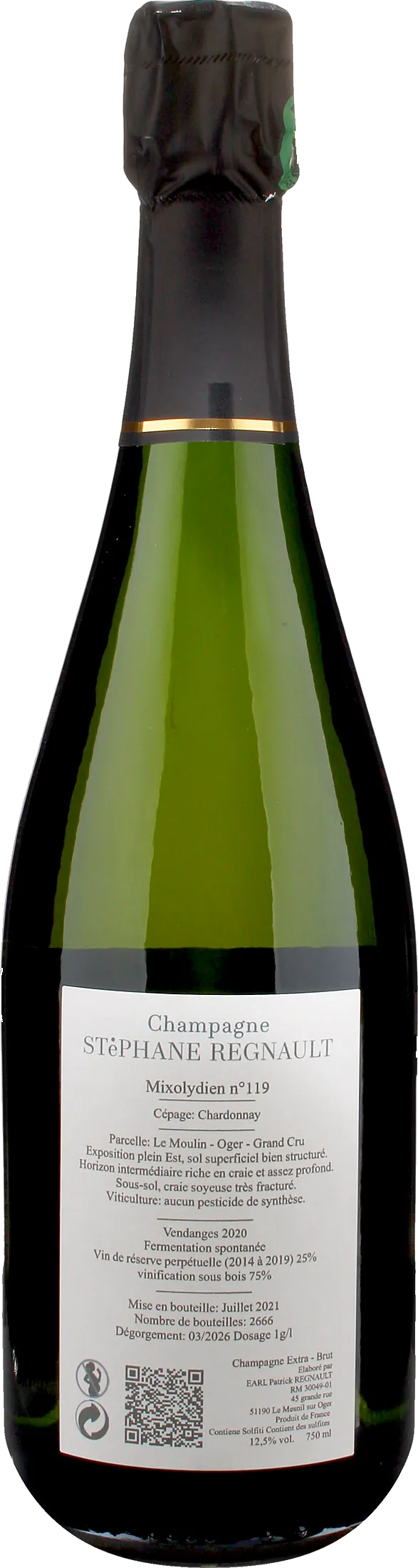 Stephane Regnault Champagne Grand Cru Oger Mixolydien N 119 Extra Brut