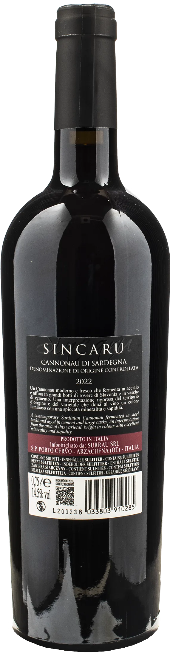 Surrau Cannonau di Sardegna Sincaru 2022