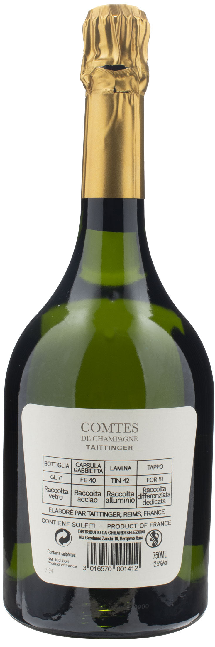 Taittinger Champagne Grand Cru Blanc de Blancs Comtes de Champagne 2012