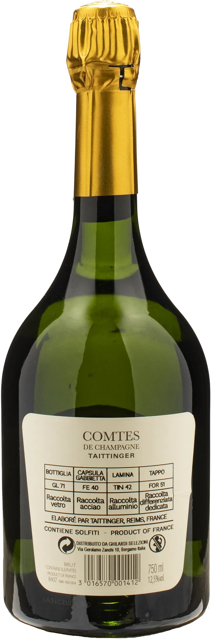 Taittinger Champagne Grand Crus Blanc de Blancs Comtes de Champagne 2014