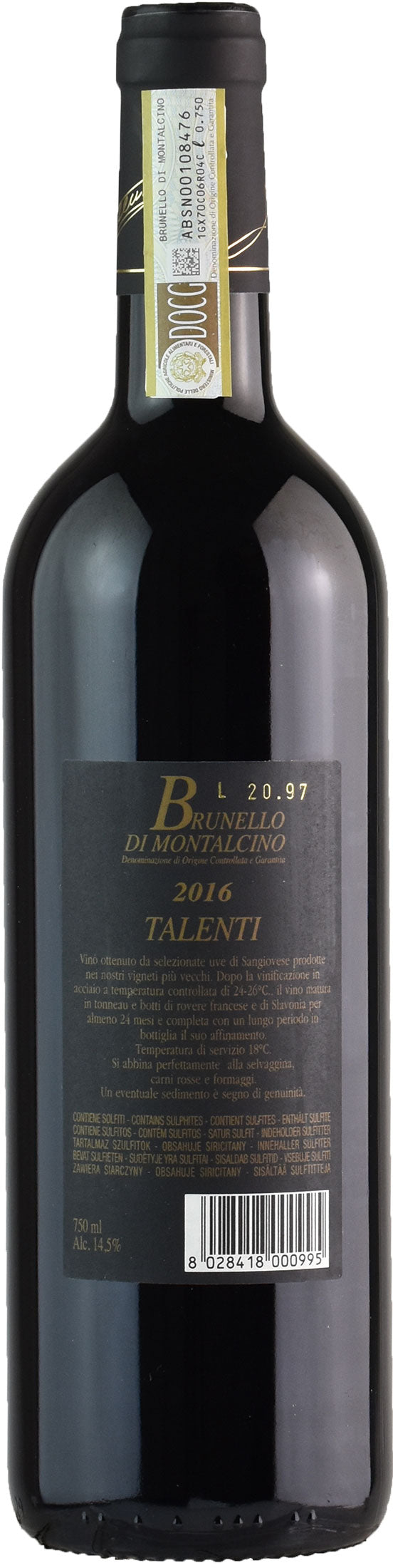 Talenti Brunello di Montalcino 2016