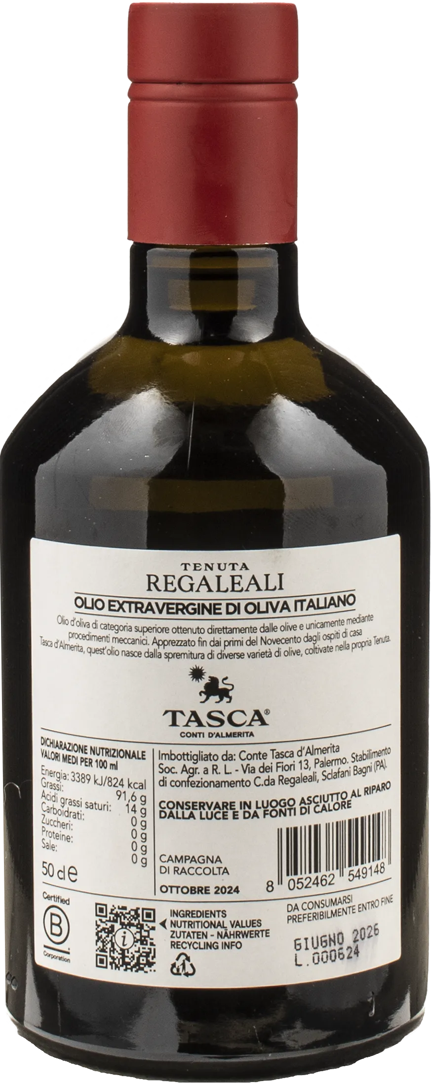 Tasca d'Almerita Regaleali Olio Extra Vergine di Oliva 0.5L 2024
