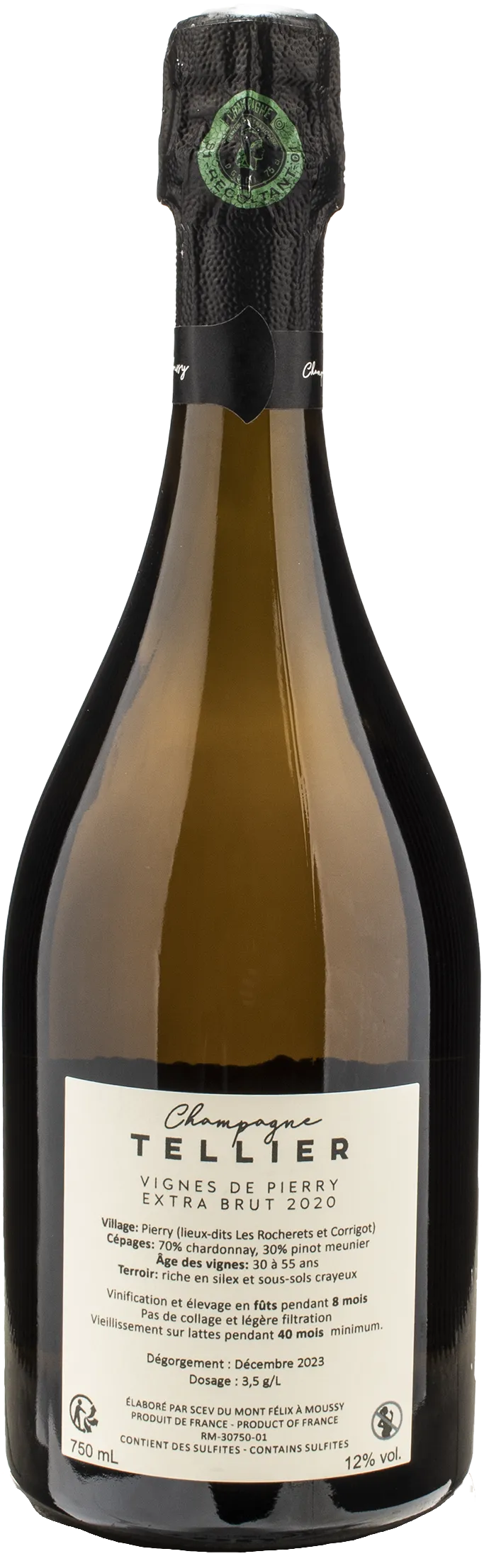 Tellier Champagne 1er Cru Vignes de Pierry Extra Brut 2020