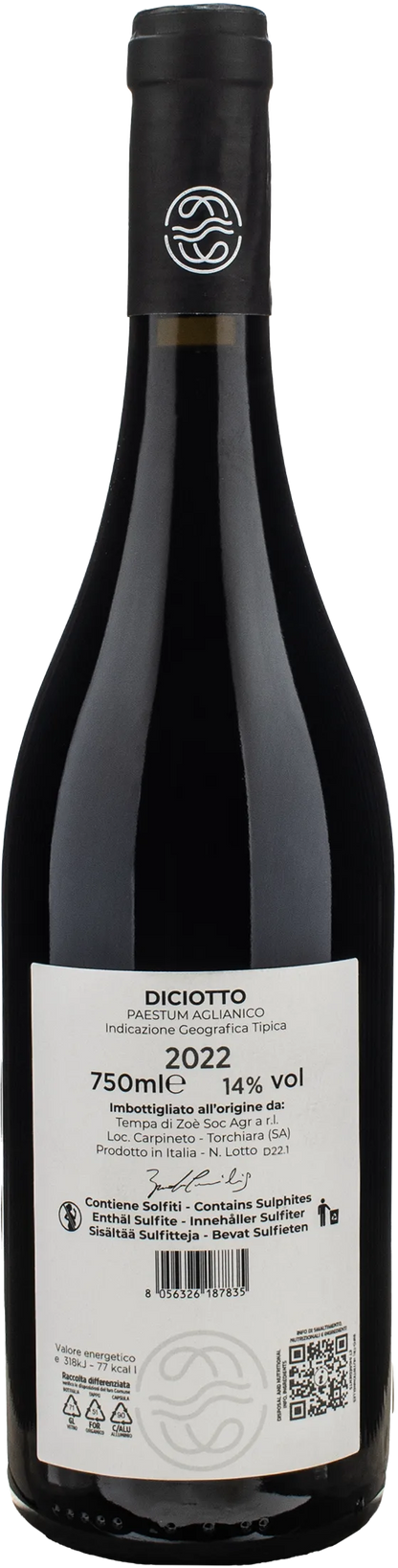 Tempa di Zoe Aglianico Paestum Diciotto 2022