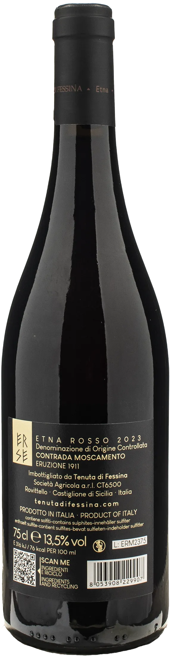 Tenuta di Fessina Etna Rosso Erse Contrada Moscamento Eruzione 1911 2023