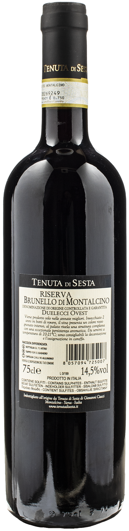 Tenuta di Sesta Brunello di Montalcino Duelecci Ovest Riserva 2017