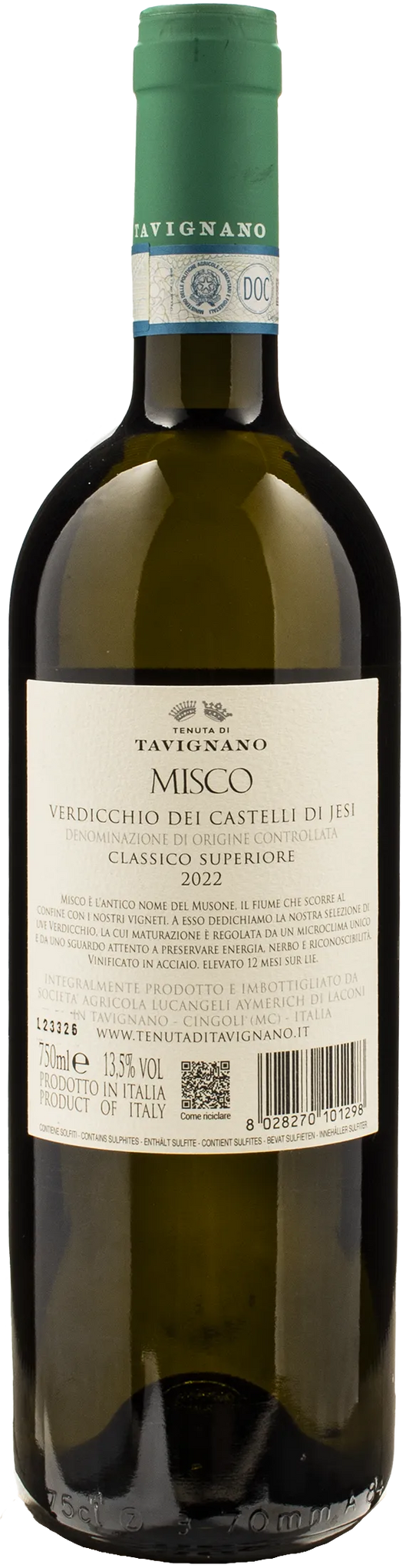 Tenuta di Tavignano Verdicchio dei Castelli di Jesi Classico Superiore Misco 2022