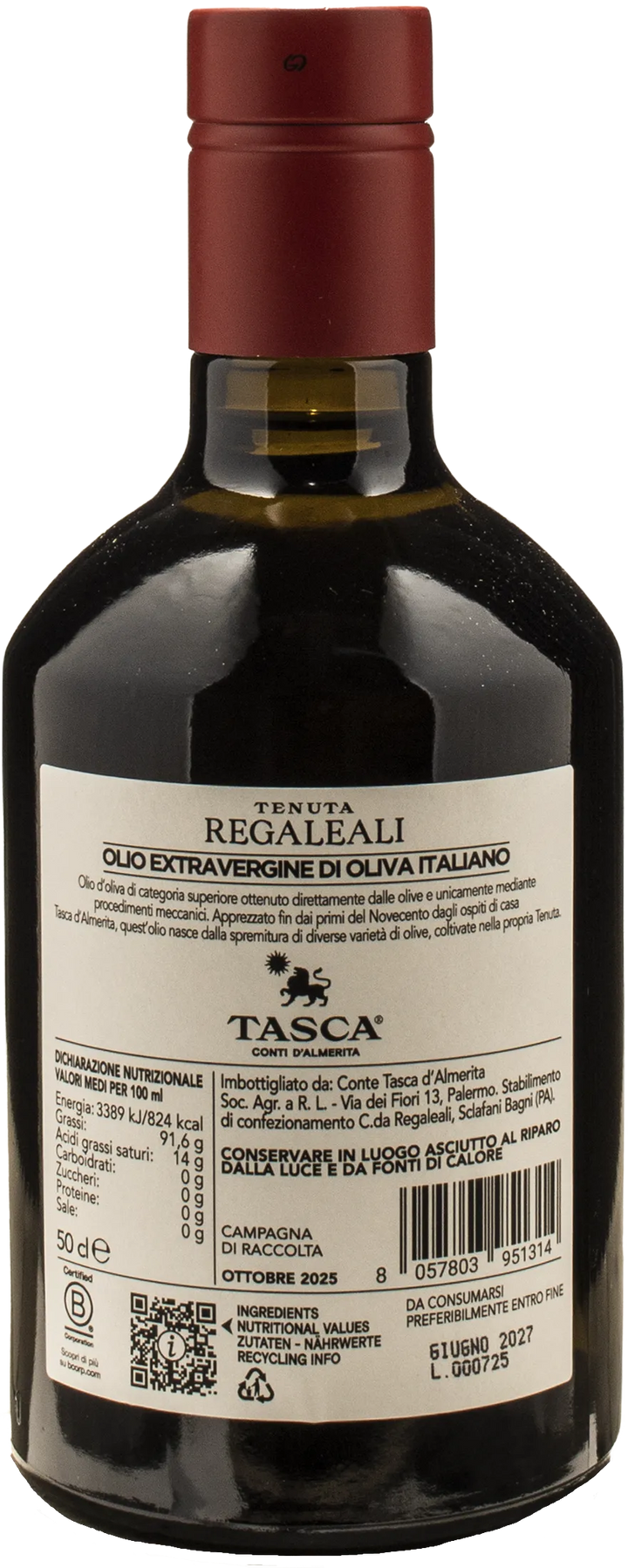 Regaleali Aceite de Oliva Virgen Extra 0.5L 2025