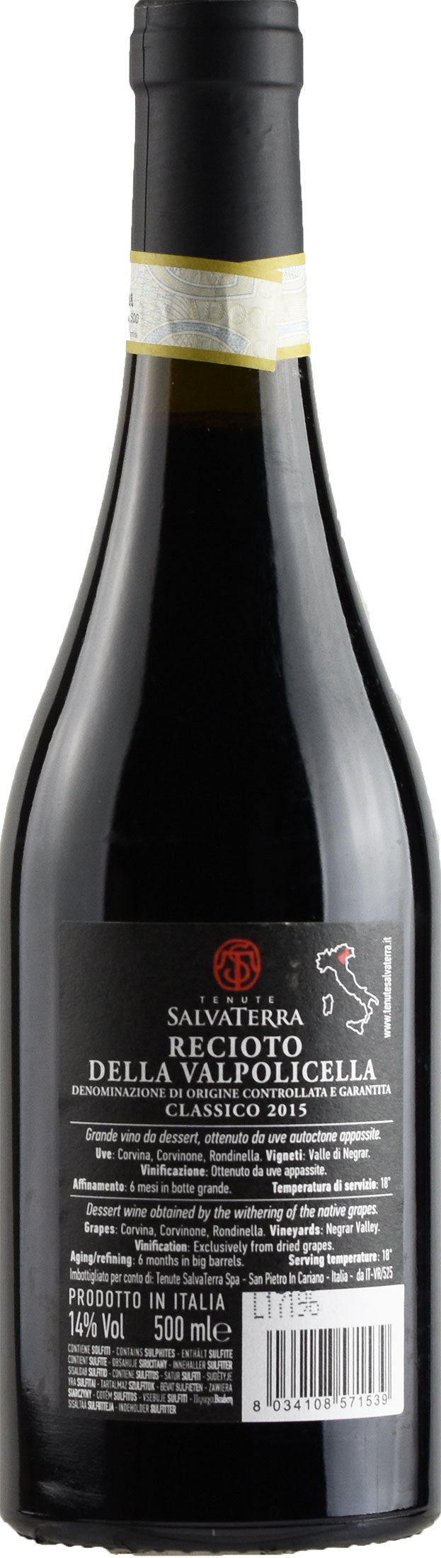 Tenuta Salvaterra Recioto della Valpolicella 0,5L 2015
