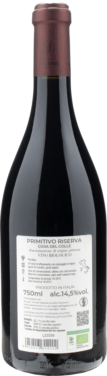 Tenuta Viglione Primitivo Gioia del Colle Marpione Riserva 2020