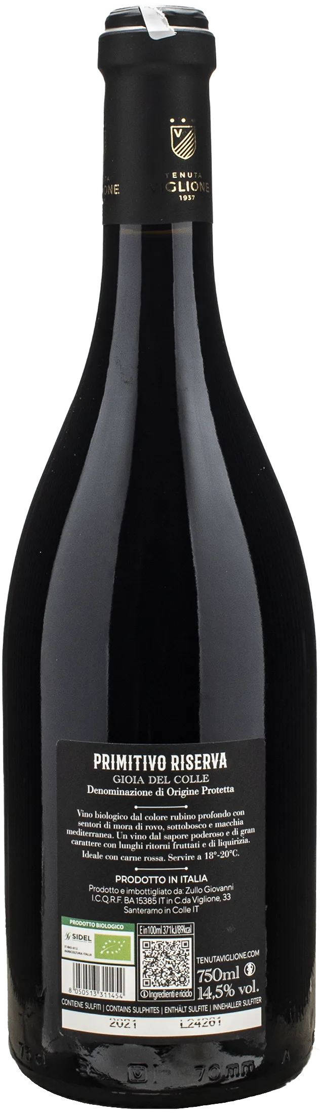 Tenuta Viglione Primitivo Gioia del Colle Marpione Riserva 2021