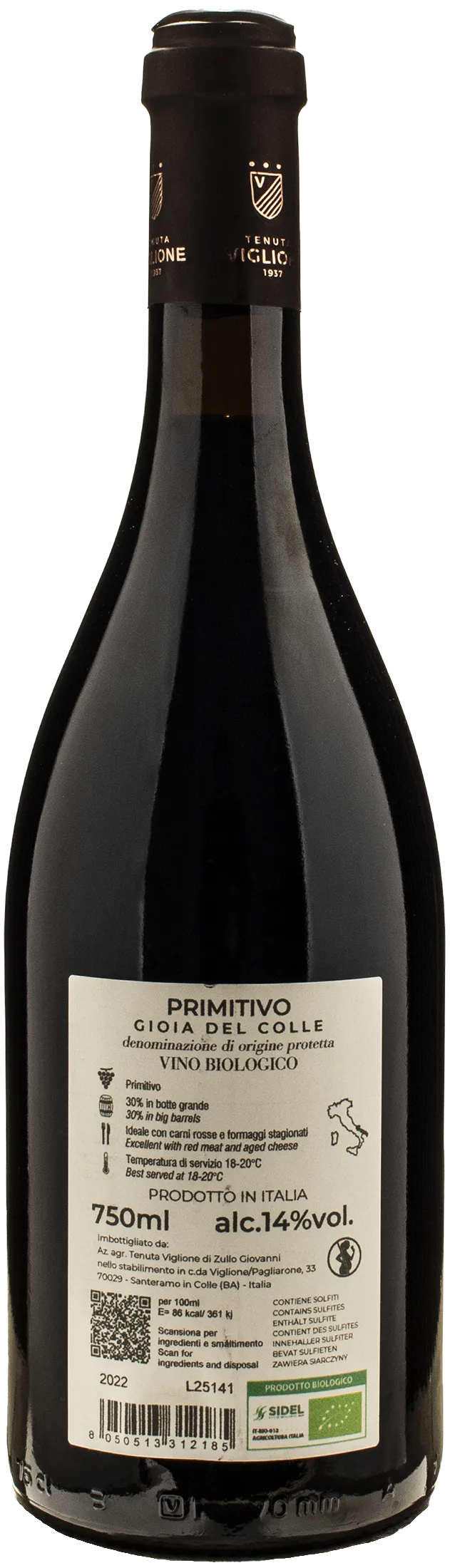 Tenuta Viglione Primitivo Gioia del Colle Sellato 2022