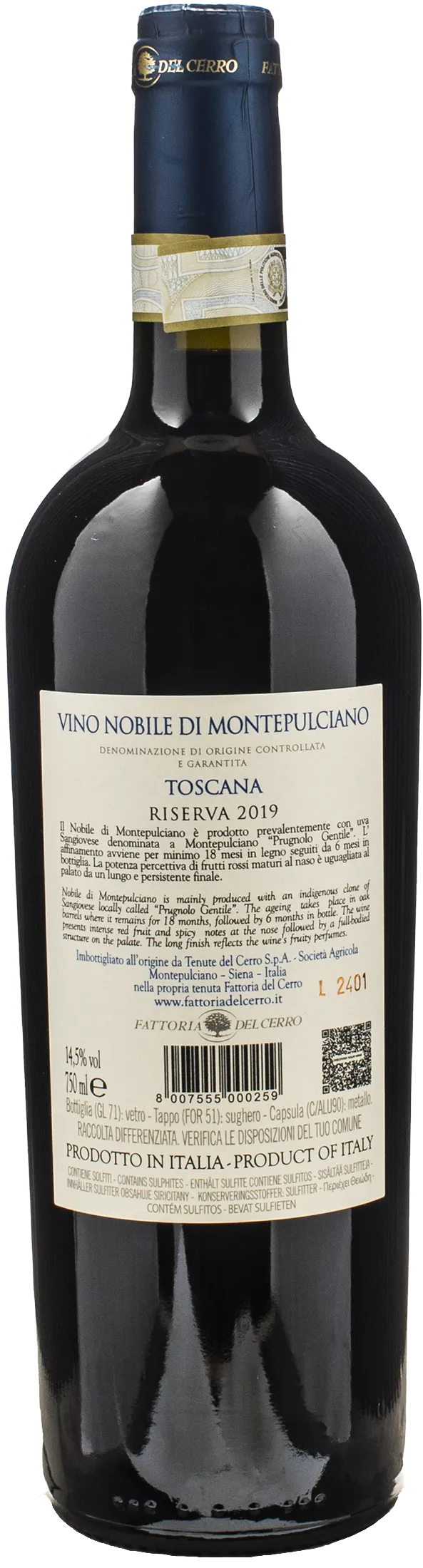 Fattoria del Cerro Nobile di Montepulciano Riserva 2019