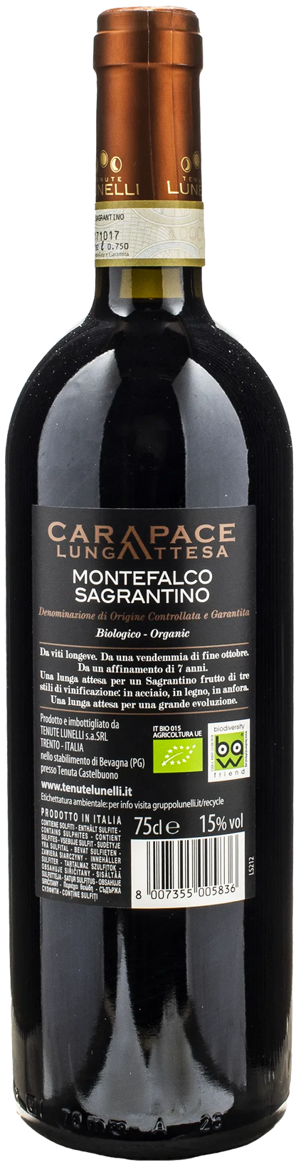 Tenute Lunelli Castelbuono Carapace Lunga Attesa Montefalco Sagrantino 2017