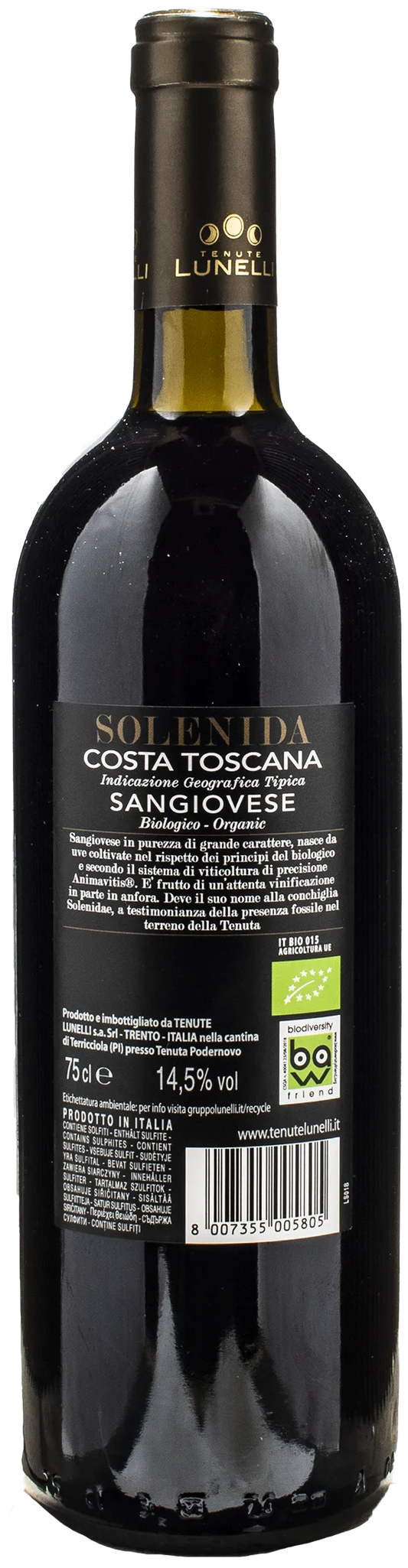 Tenute Lunelli Podernovo Costa Toscana Sangiovese Solenida 2018