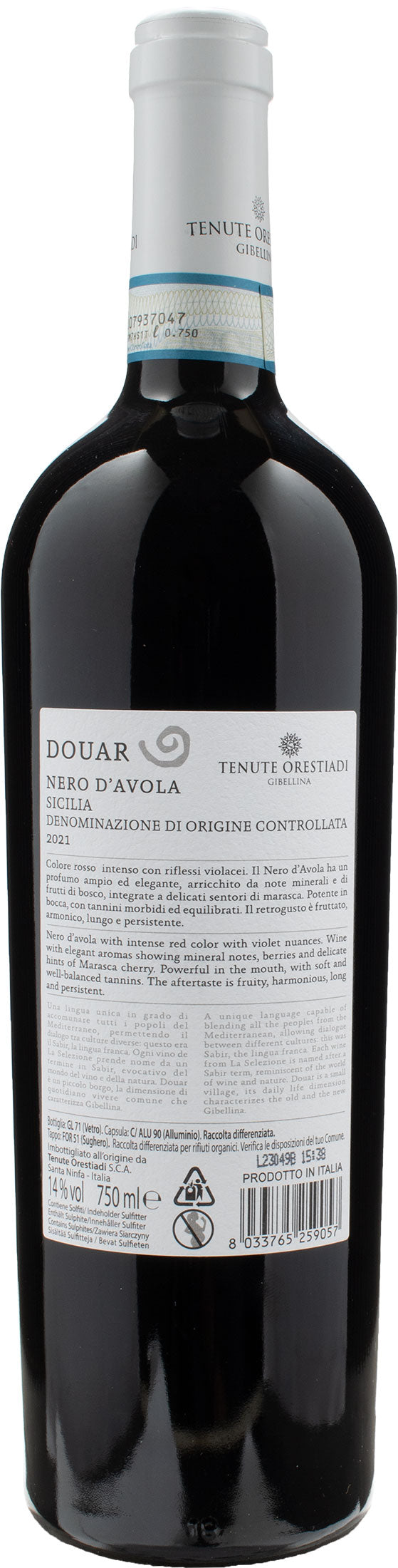 Tenute Orestiadi Gibellina Nero d'Avola Douar 2021