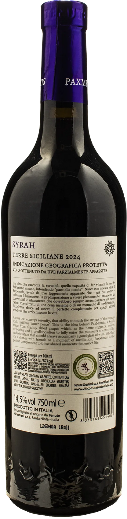 Tenute Orestiadi Paxmentis Leggermente Appassito Syrah 2024
