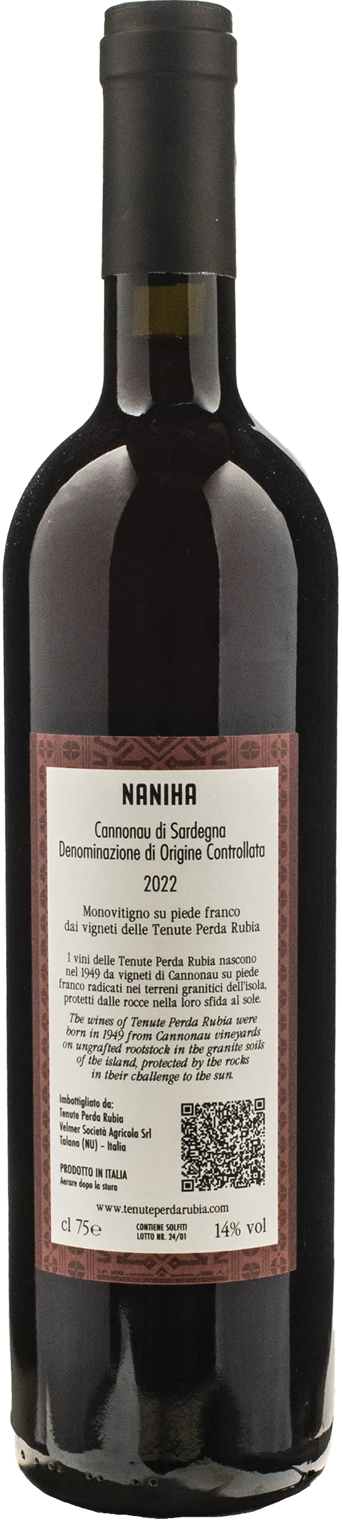 Tenute Perda Rubia Cannonau di Sardegna Naniha 2022
