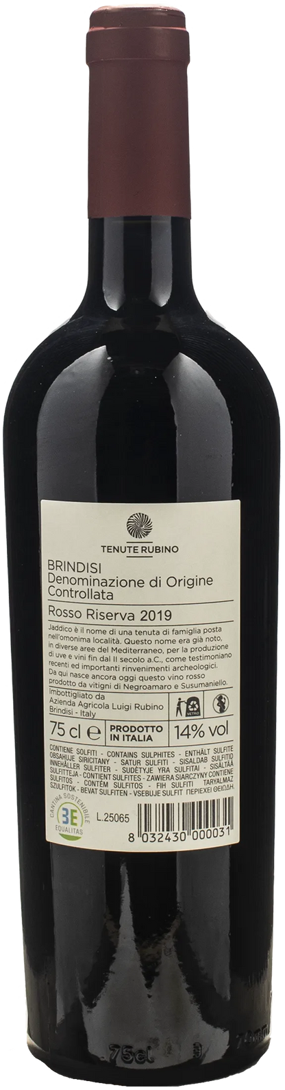 Tenute Rubino Jaddico Rosso Riserva 2019