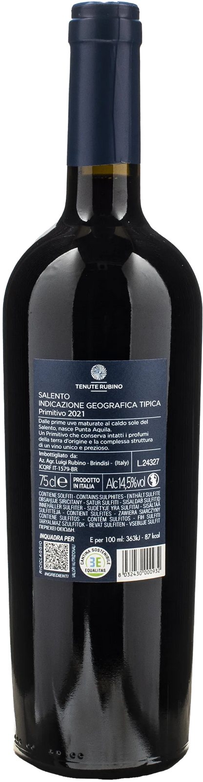 Tenute Rubino Primitivo Punta Aquila 2021