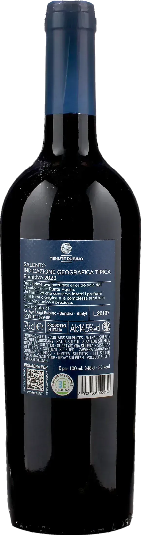 Tenute Rubino Primitivo Punta Aquila 2022