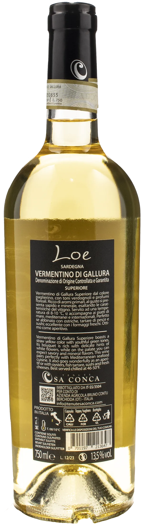 Tenute Sa Conca Vermentino di Gallura Superiore Loe 2022