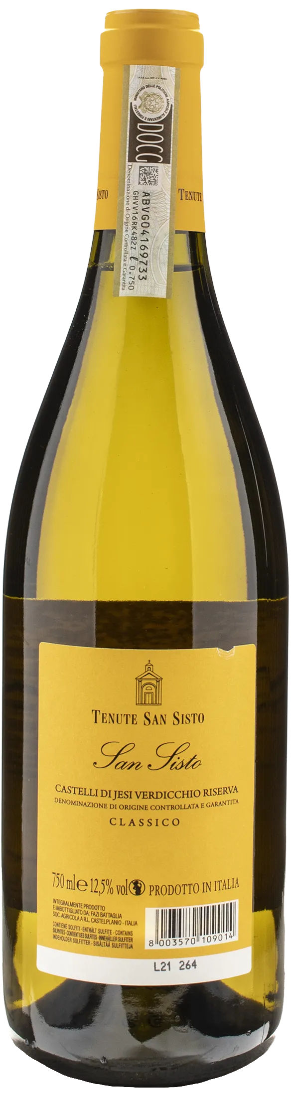 Tenute San Sisto Verdicchio Dei Castelli Di Jesi Classico San Sisto Riserva 2020