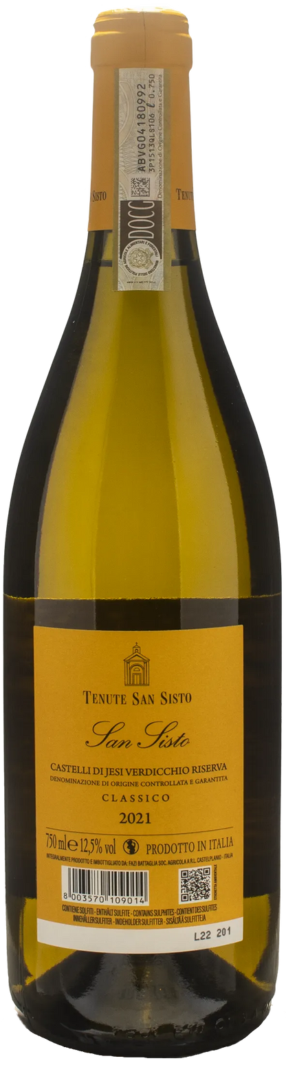 Tenute San Sisto Verdicchio Dei Castelli Di Jesi Classico San Sisto Riserva 2021