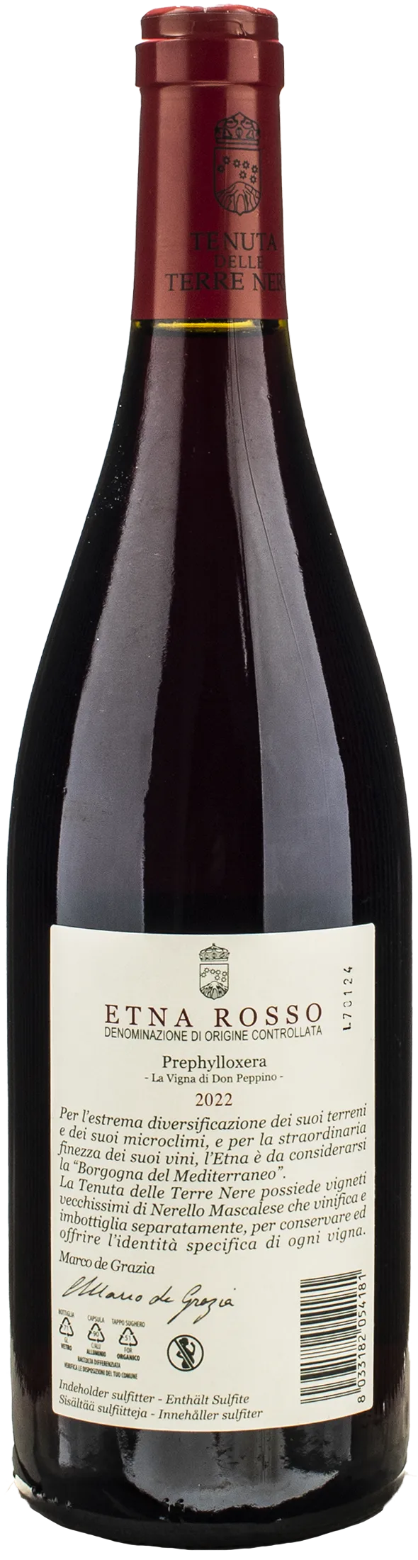 Terre Nere Etna Rosso Prephylloxera La Vigna di Don Peppino Calderara Sottana 2022