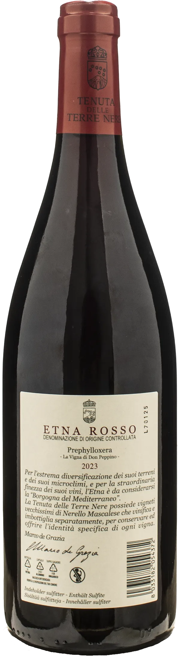 Terre Nere Etna Rosso Prephylloxera La Vigna di Don Peppino Calderara Sottana 2023